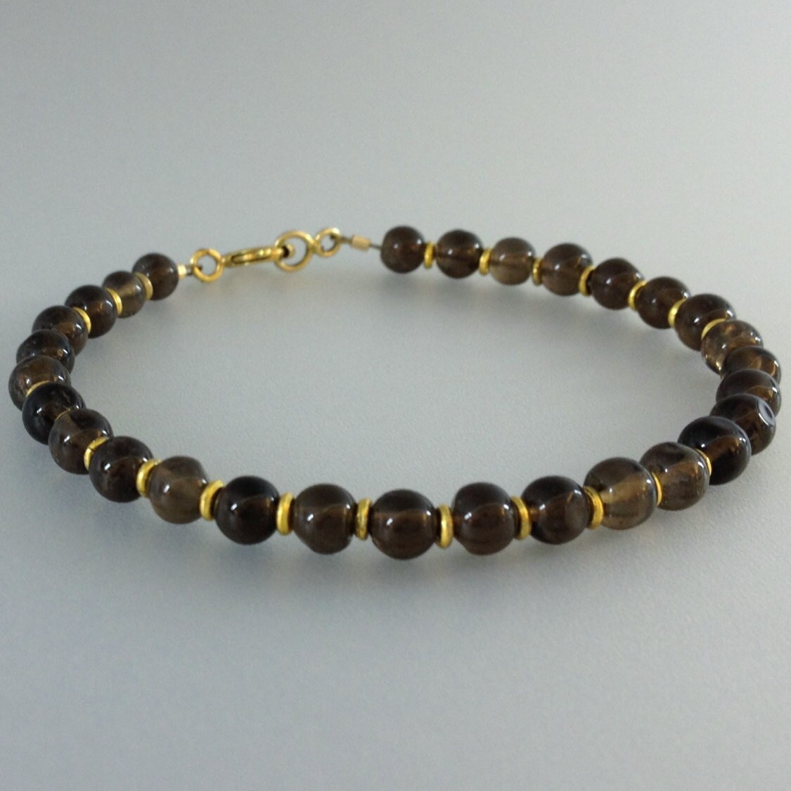 Bracelet Smoky Quartz Handmade Unique Gift For Her Or Him Smoky Brown Polished Natural Gemstone Timeless Classic Ddp Us Paid