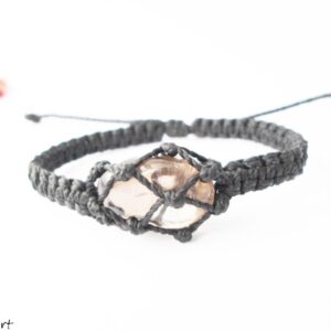 Smoky Quartz Macrame Bracelet: Adjustable Zen Healing Stone Smoky Quartz Macrame Bracelet: Adjustable Zen Healing Stone