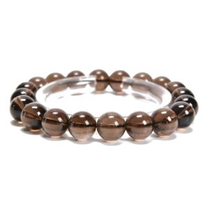 Natural Smoky Quartz Smooth Round Beaded Bracelet Size 8mm 10mm 7.5'' Length Natural Smoky Quartz Smooth Round Beaded Bracelet Size 8mm 10mm 7.5'' Length