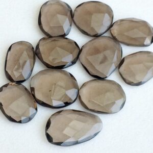 12-18mm Smoky Quartz Cabochons, Smoky Quartz Rose Cut Cabs, Loose Smoky Quartz Gems For Jewelry (5pcs To 10pcs Options) - Ks3170