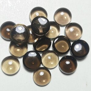Aaa Smoky Quartz Round Cabochon: Natural Loose Gemstone