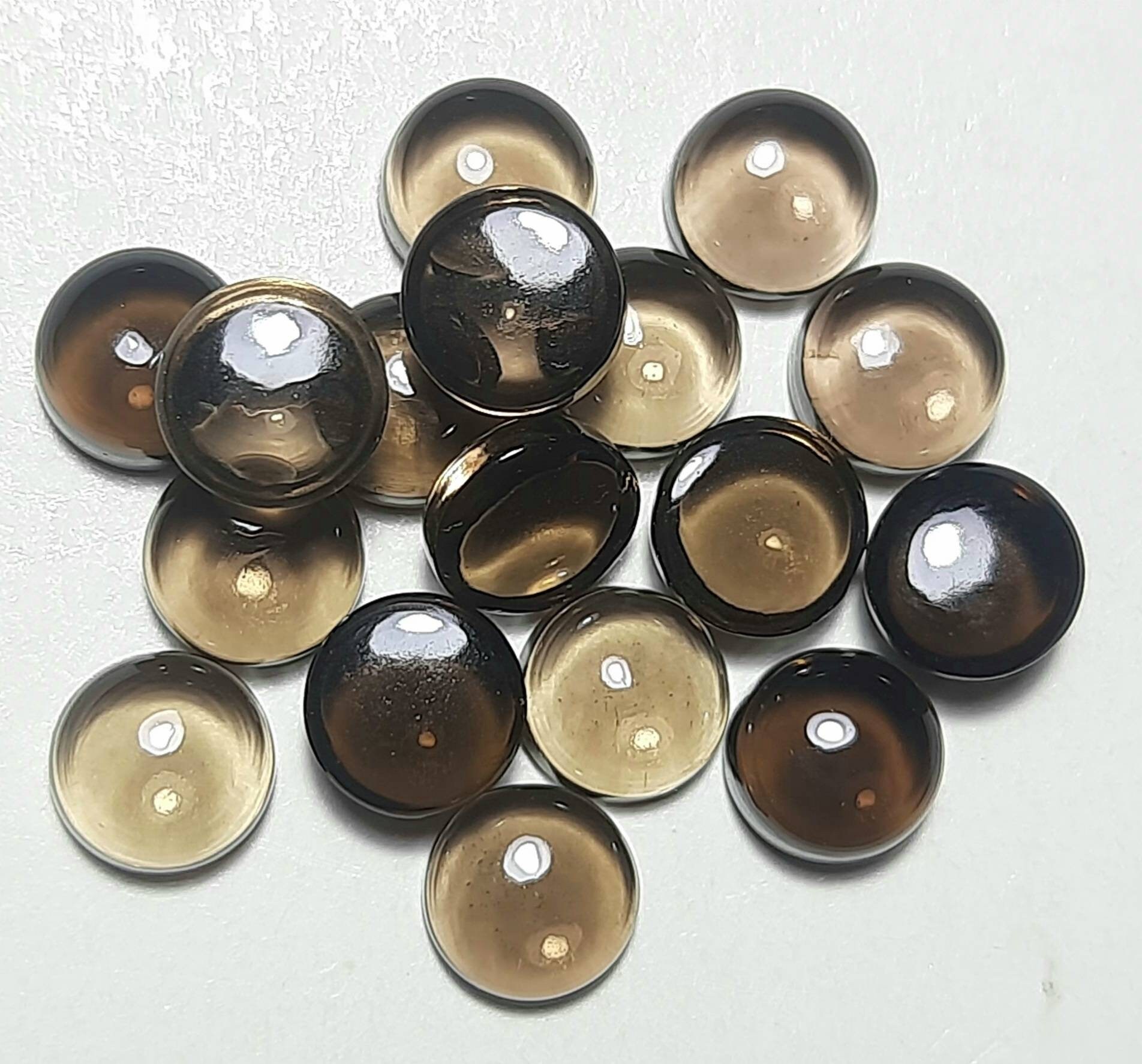 Aaa Smoky Quartz Round Cabochon: Natural Loose Gemstone