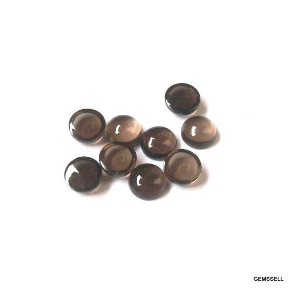 Smoky Quartz Cabochons: Aaa Grade Round Gemstones, 3-8mm (10 Pieces)