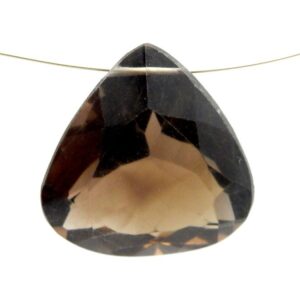 Faceted Smokey Quartz Trillion Bead – 19-28mm Cabochon