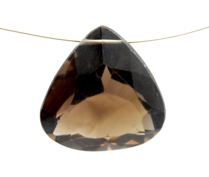 Faceted Smokey Quartz Trillion Bead – 19-28mm Cabochon