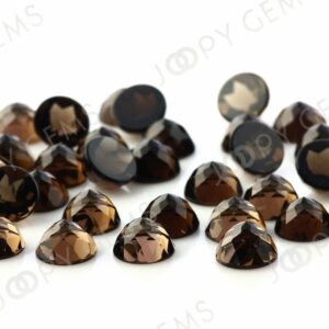 Smoky Quartz Rose Cut Cabochon 8mm Round - Per Stone