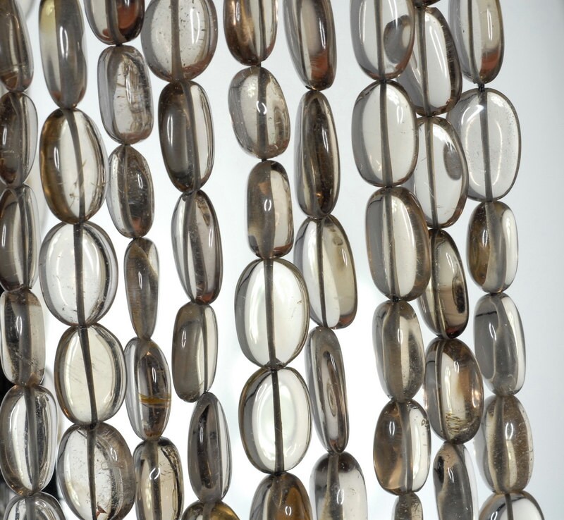 10x8-15x10mm Smoky Quartz Gemstone Pebble Nugget Loose Beads 13.5 Inch Full Strand (90184880-894)