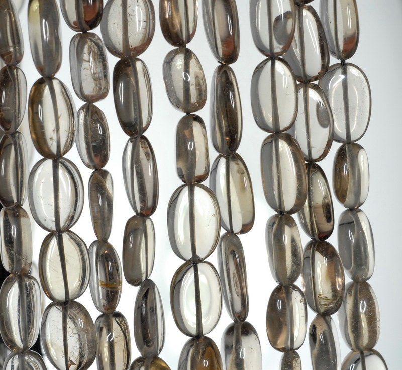 11x9-18x12mm Smoky Quartz Gemstone Pebble Nugget Loose Beads 13.5 Inch Full Strand (90184881-894)