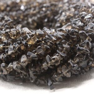 16" Smoky Quartz Beads: 6-8mm Uncut Chips, Jewelry Making