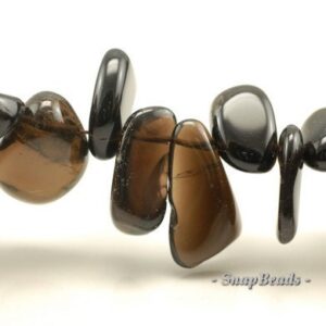 20x15-12x5mm Smoky Quartz Gemstone Pebble Nugget Loose Beads 7 Inch Half Strand (90191416-b7-513)