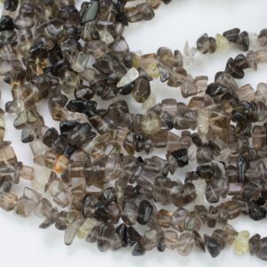 30"-32" Natural Smokey Quartz Chips Beads 6mm - 8mm - 32 inch Strand Gemstone Beads