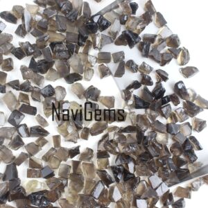 50 Natural Smoky Quartz Rough Gemstones: Undrilled, 6-8mm