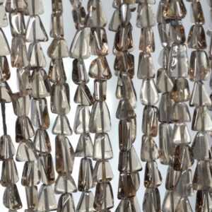 6x4-8x5mm Smoky Quartz Gemstone Triangle Nugget Loose Beads 14 Inch Full Strand (90184875-894)