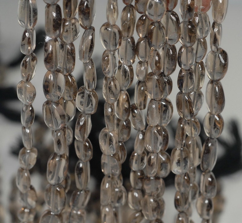 7x5-13x7mm Smoky Quartz Gemstone Pebble Nugget Loose Beads 13.5 Inch Full Strand (90184878-894)