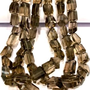 AAA Grade~Smoky Quartz Faceted Nuggets Beads Smoky Quartz Gemstone Beads Natural Smoky Quartz Laser Cut Nuggets Smoky Quartz Beaded Necklace