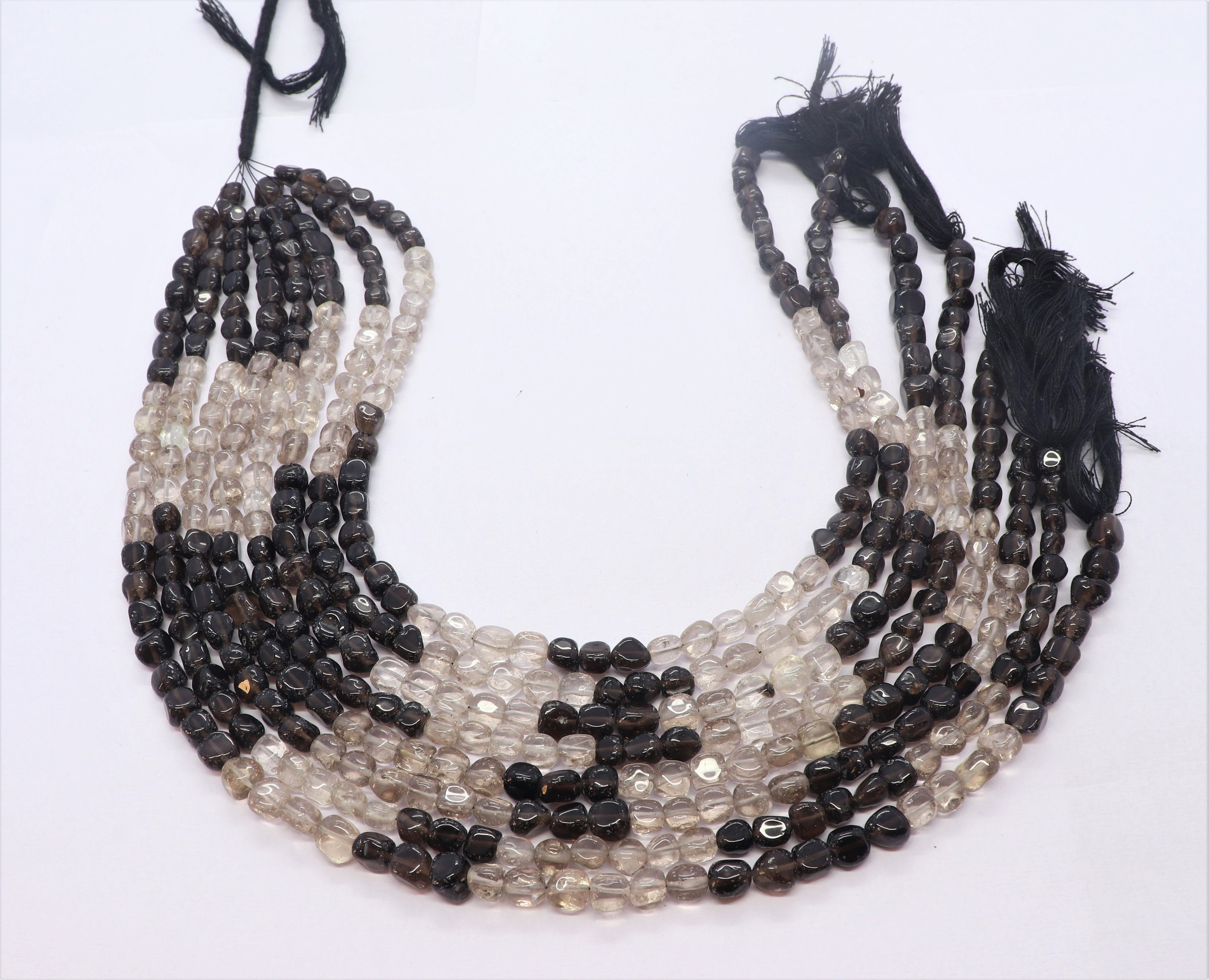 Aaa Natural Smoky Quartz Smooth Nuggets Beads, 5-6 Mm Quartz Uneven Square Gemstone, 12" Shaded Smoky Quartz Uneven Cubes Shape Beads