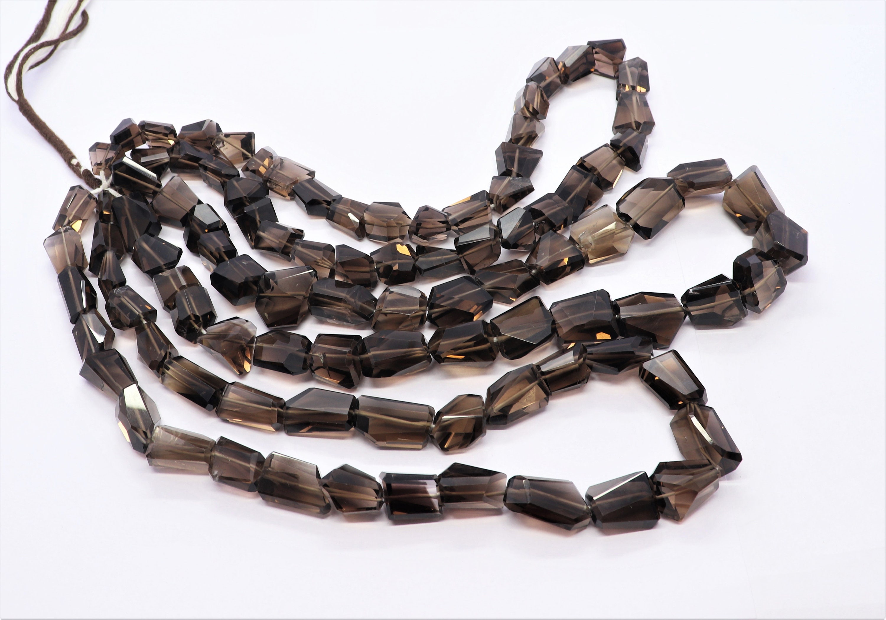 Aaa Natural Smoky Quartz Leaser Cut Faceted Nuggets, 10-16 Mm Smoky Quartz Tumble Beads, Smoky Quartz Nuggets Shape Beads Wholesale
