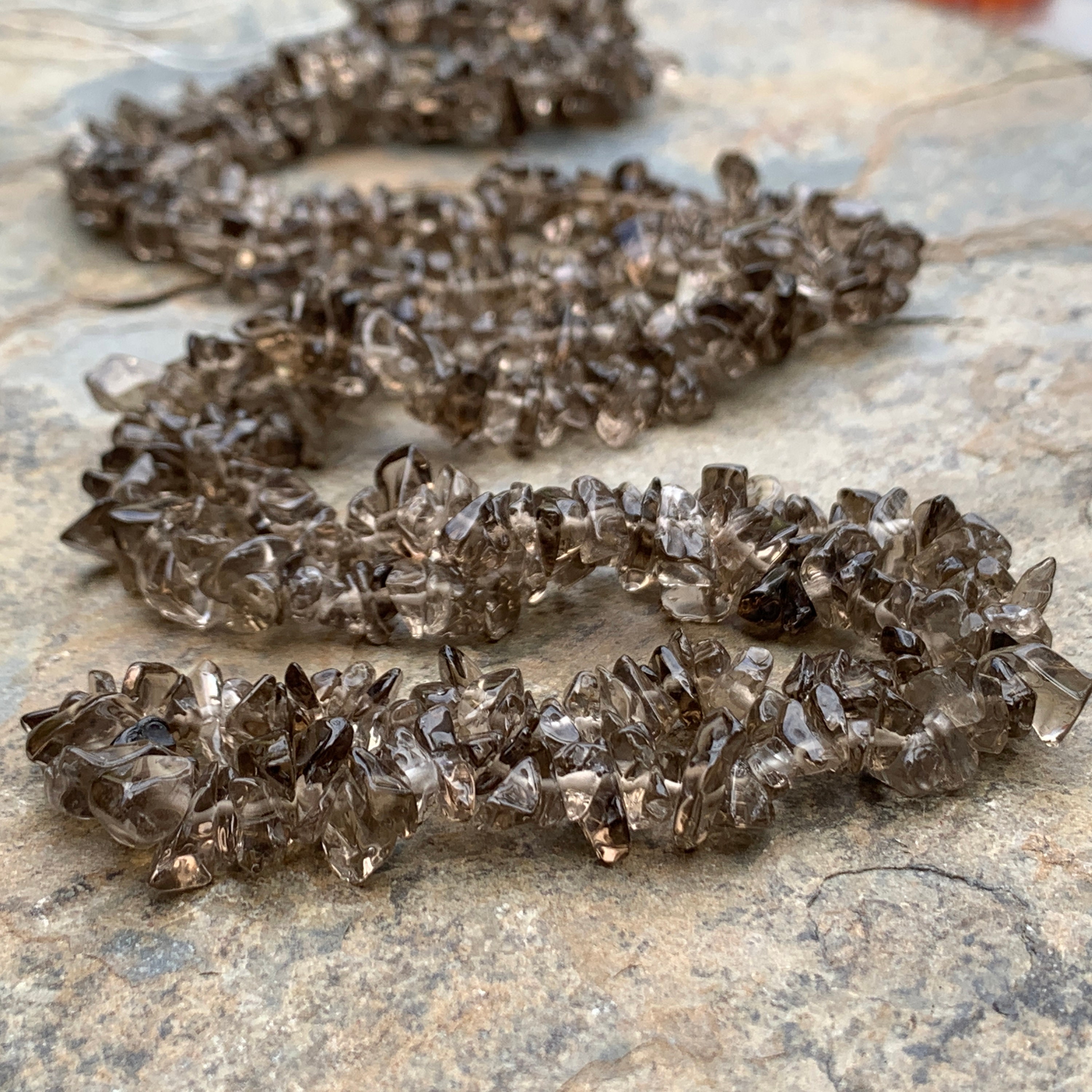 Smoky Quartz Chip Beads, 5 To 8mm, 34 Inch Strand