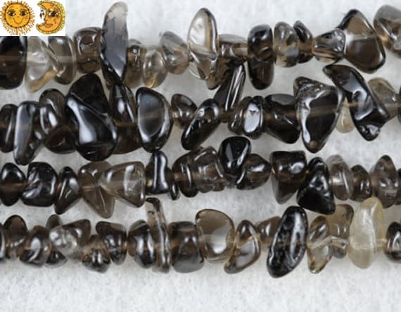 Smoky Quartz Chip Beads 6-10mm,30" Full Strand