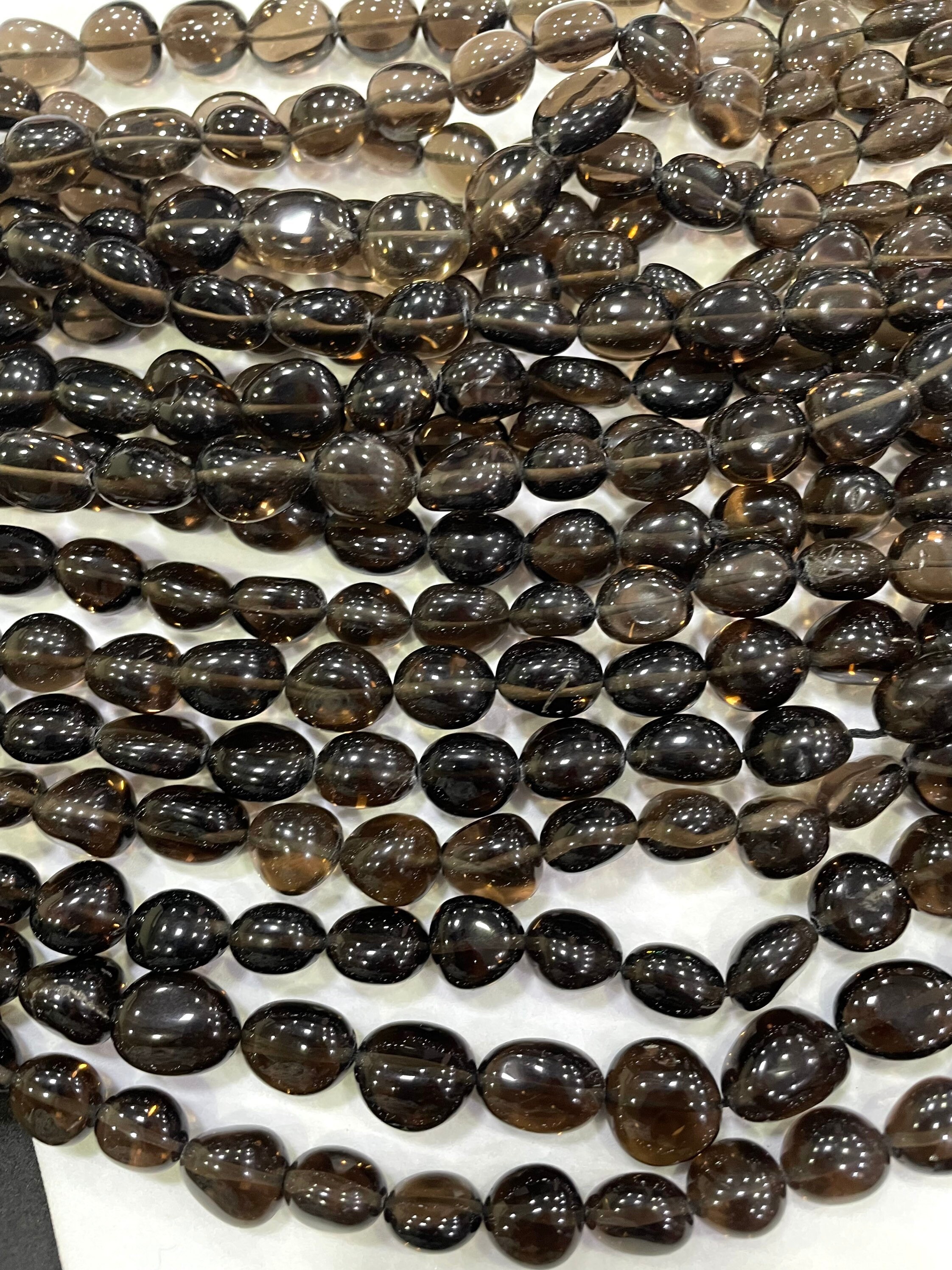 Independence Day Sale New Brand 14 Inch Smokey Quartz Nuggets Beads, Smokey Quartz Nuggets Tumbled Beads 8-12 Mm Approx