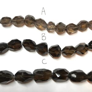 Natural Smoky Quartz Faceted Nugget Beads. High quality Genuine Gemstone Beads. Assorted Size.