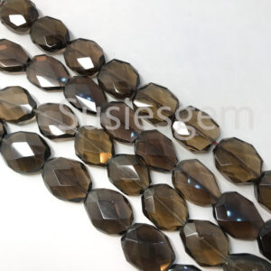 Natural Smoky Quartz Faceted Nugget Beads 15x20mm. High-quality Genuine Gemstone Beads 16''