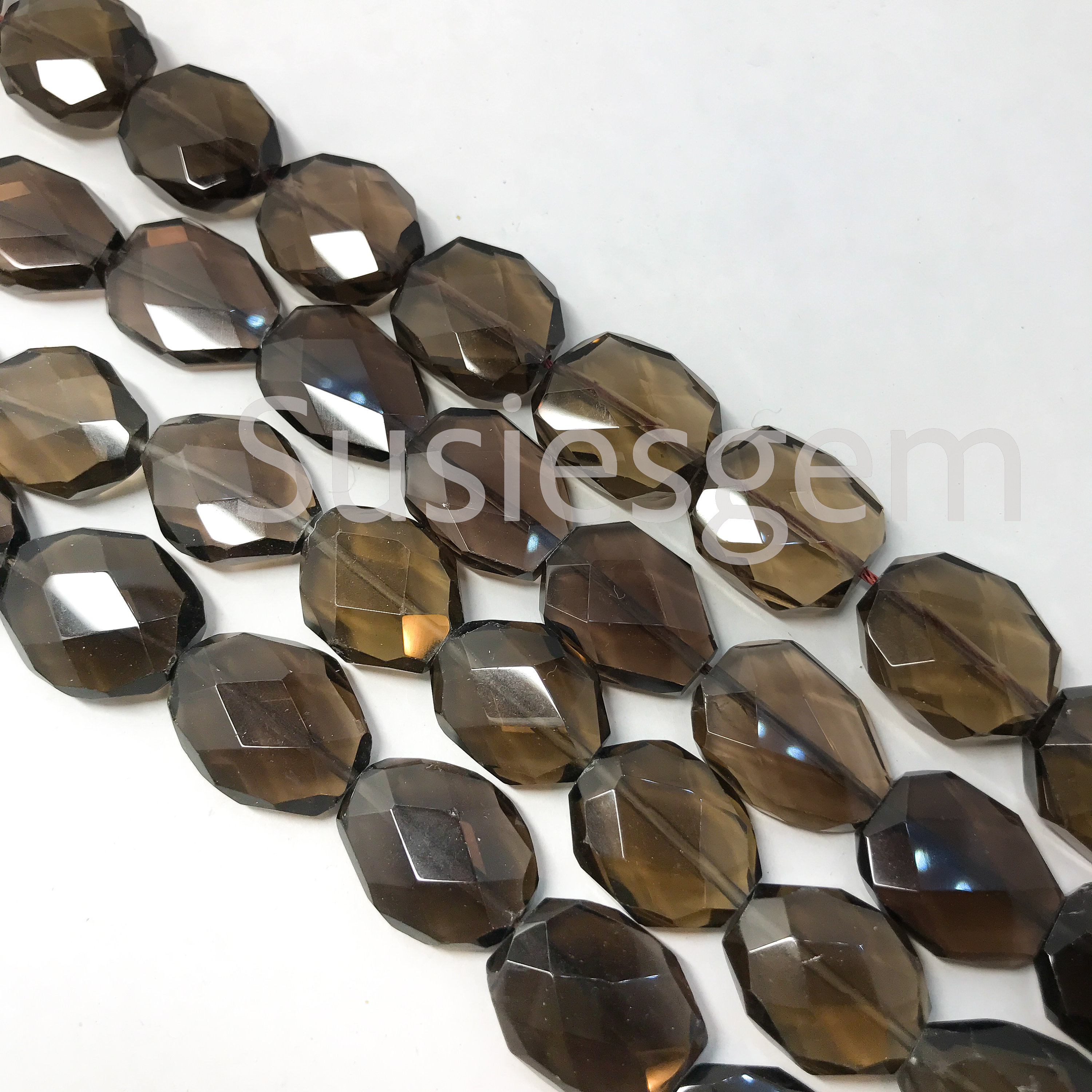Natural Smoky Quartz Faceted Nugget Beads 15x20mm. High-quality Genuine Gemstone Beads 16'' Natural Smoky Quartz Faceted Nugget Beads 15x20mm. High-quality Genuine Gemstone Beads 16''