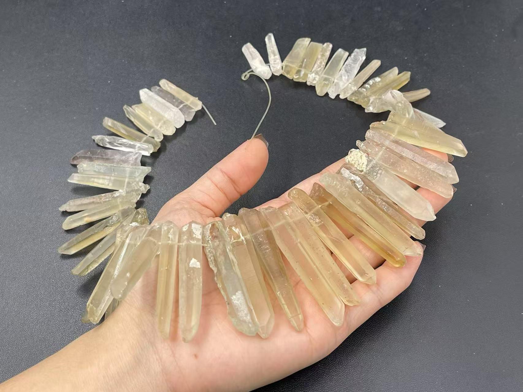 Only 1! Extra Long Smoky Quartz Points Graduated Raw Slender Light Smoky Crystal Points Spike Stick Needle Supplies 6-10x30-63mm M02