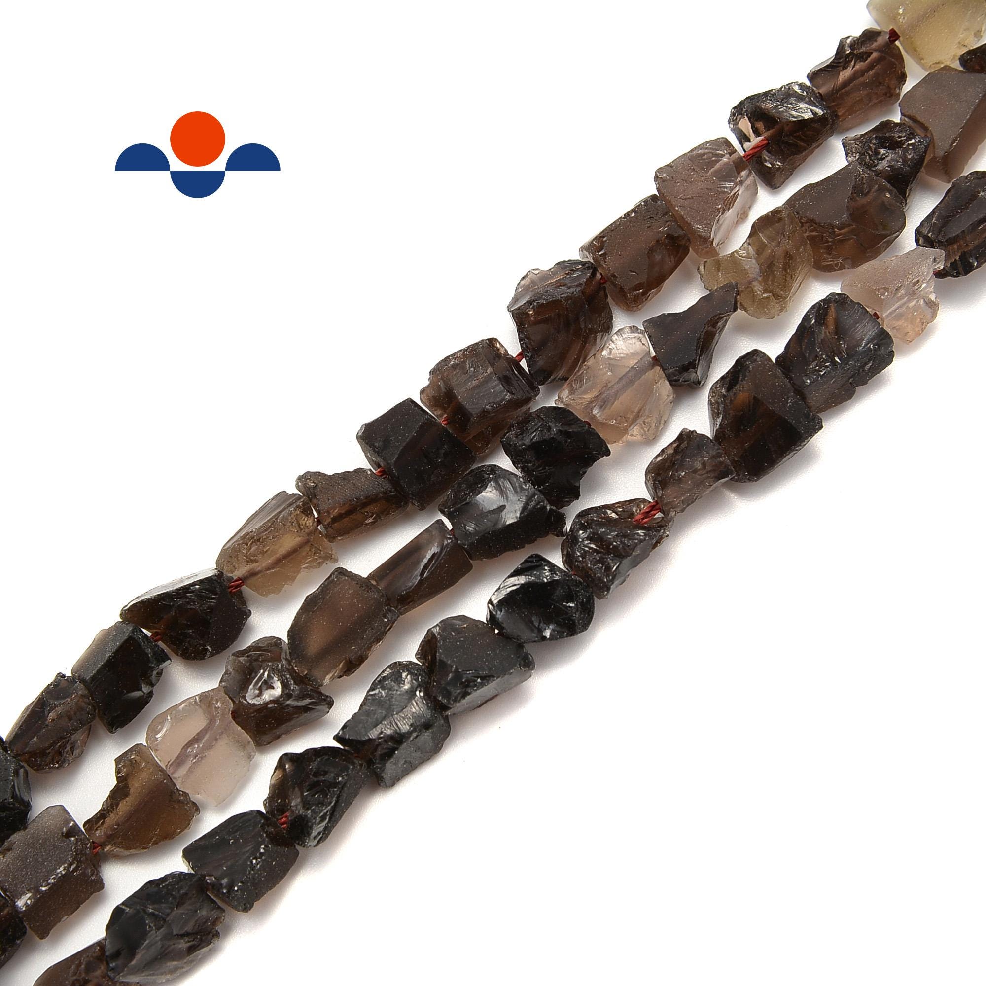 Smoky Quartz Rough Nugget Chunks Side Drill Beads Approx 8x11mm 15.5" Strand Smoky Quartz Rough Nugget Chunks Side Drill Beads Approx 8x11mm 15.5" Strand
