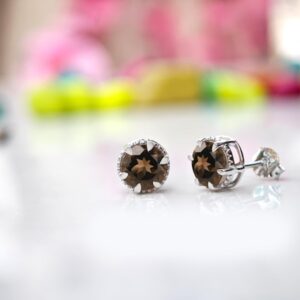 14k Gold Fill Smoky Quartz Dangle Earrings - Handmade Gemstone Jewelry