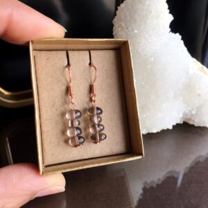 Smoky Quartz Copper Earrings: Handmade Jewelry Gift
