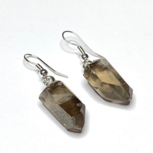 Smoky Quartz Dangle Earrings - Sterling Silver Gemstone Earrings