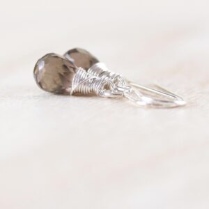 Smokey Quartz Teardrop Earrings, 925 Sterling Silver, Yellow Or Rose Gold Filled