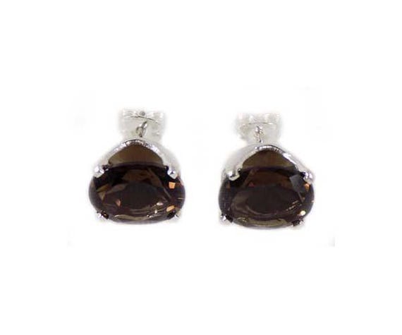 Smoky Quartz Studs Cairngorm Scotland Gem, Natural 19th Century Antique Gemstone, Smoky Quartz Earrings Druid Gem Celtic Magic Stone #665873