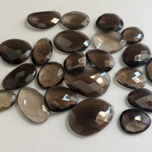 14-27mm Smoky Quartz Gems, 5 Pieces Smoky Quartz Double Side Faceted Stones, Loose Smoky Quartz Gemstones For Jewelry - Ks158 14-27mm Smoky Quartz Gems, 5 Pieces Smoky Quartz Double Side Faceted Stones, Loose Smoky Quartz Gemstones For Jewelry - Ks158