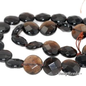 16mm Smoky Quartz Gemstone Faceted Flat Round Loose Beads 15.5 Inch Full Strand (90144132-b21-536) 16mm Smoky Quartz Gemstone Faceted Flat Round Loose Beads 15.5 Inch Full Strand (90144132-b21-536)