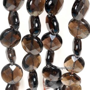 16mm Smoky Quartz Gemstone Faceted Flat Round Loose Beads 7.5 inch Half Strand LOT 1,2,6 and 12 (90144131-B21-536) 16mm Smoky Quartz Gemstone Faceted Flat Round Loose Beads 7.5 inch Half Strand LOT 1,2,6 and 12 (90144131-B21-536)
