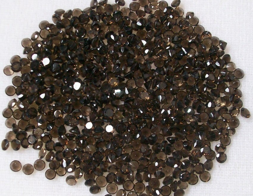20 Aaa Smoky Quartz Gemstones: 3mm Faceted Round Loose Beads