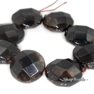 22mm Smoky Quartz Gemstone Faceted Flat Round Loose Beads 7 Inch Half Strand (90190999-b39-581) 22mm Smoky Quartz Gemstone Faceted Flat Round Loose Beads 7 Inch Half Strand (90190999-b39-581)