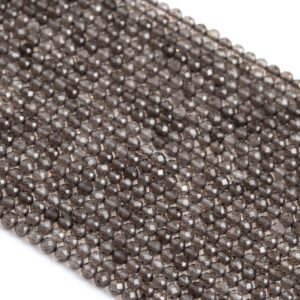2MM Brown Smoky Quartz Beads Grade AA Genuine Natural Gemstone Full Strand Faceted Round Loose Beads 15" Bulk Lot Options (110612-3199) 2MM Brown Smoky Quartz Beads Grade AA Genuine Natural Gemstone Full Strand Faceted Round Loose Beads 15" Bulk Lot Options (110612-3199)