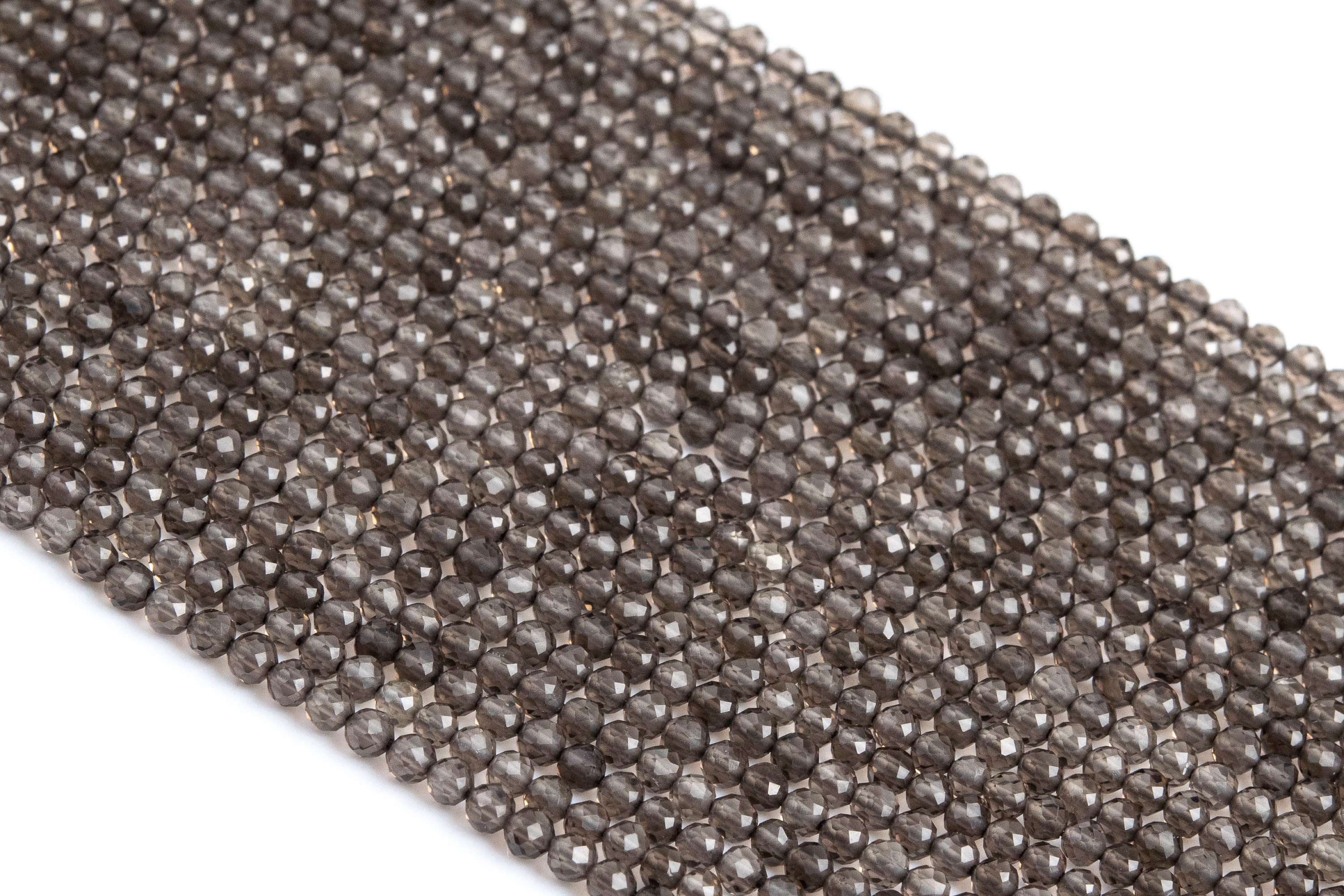 2mm Brown Smoky Quartz Beads Grade Aa Genuine Natural Gemstone Full Strand Faceted Round Loose Beads 15" Bulk Lot Options (110612-3199)