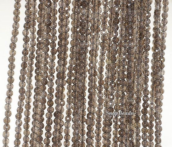 3mm Smoky Quartz Gemstone Grade Aa Light Brown Faceted Round Loose Beads 15.5 Inch Full Strand Lot 1,2,6,12 And 50 (90181615-107-3g)