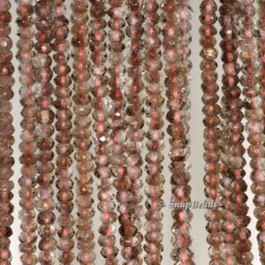 4x3mm Light Smoky Quartz Gemstone Faceted Rondelle 4x3mm Loose Beads 7.5 inch Half Strand (90192044-341) 4x3mm Light Smoky Quartz Gemstone Faceted Rondelle 4x3mm Loose Beads 7.5 inch Half Strand (90192044-341)