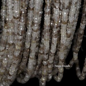 4x3mm Multi Clear Smoky Quartz Gemstone Faceted Rondelle Loose Beads 16 inch Full Strand (90142373-341) 4x3mm Multi Clear Smoky Quartz Gemstone Faceted Rondelle Loose Beads 16 inch Full Strand (90142373-341)