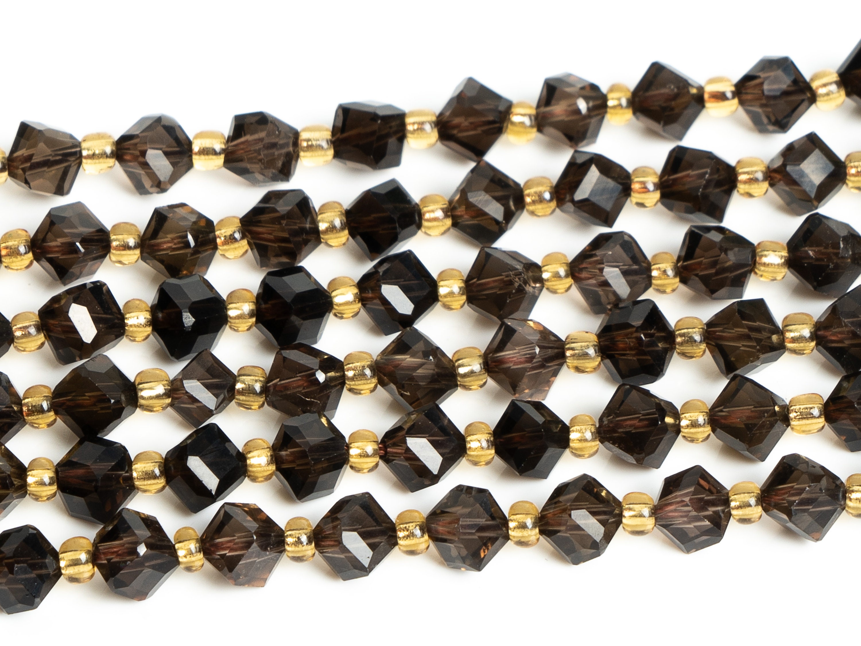 6mm Black Smoky Quartz Beads Grade Aa Genuine Natural Gemstone Faceted Cube Loose Beads 15"/7.5" Bulk Lot Options (126540)