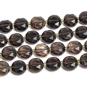 8MM Transparent Brown Smoky Quartz Beads Grade AA+ Genuine Natural Gemstone Faceted Coin Loose Beads 15"/7.5" Bulk Lot Options 8MM Transparent Brown Smoky Quartz Beads Grade AA+ Genuine Natural Gemstone Faceted Coin Loose Beads 15"/7.5" Bulk Lot Options