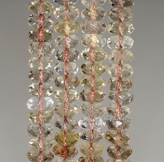 8x4mm Lemon Smoky Quartz Gemstone Grade A Faceted Rondelle Loose Beads 7.5 Inch Half Strand Lot 1,2,6 And 12 (90144148-b22-539)