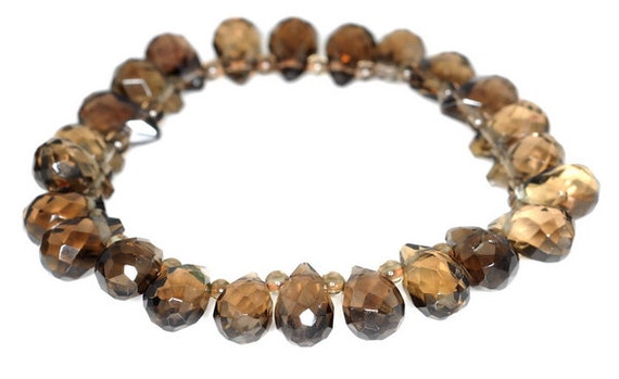 8x5-9x6mm Smoky Quartz Gemstone Grade Aaa Faceted Teardrop Loose Beads 6 Inch Half Strand Lot 1,2,6 And 12 (90146066-812)