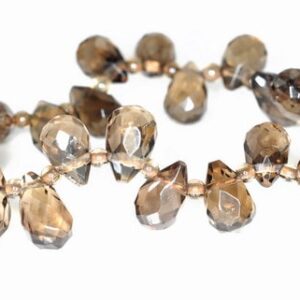 8x5-9x6mm Smoky Quartz Gemstone Grade Aaa Faceted Teardrop Loose Beads 6 Inch Half Strand (90146066-812) 8x5-9x6mm Smoky Quartz Gemstone Grade Aaa Faceted Teardrop Loose Beads 6 Inch Half Strand (90146066-812)