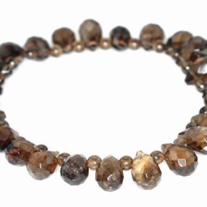 8x5-9x6mm Smoky Quartz Gemstone Grade Aa Faceted Teardrop Loose Beads 6 Inch Half Strand Lot 1, 2, 6 And 12 (90146065-812)